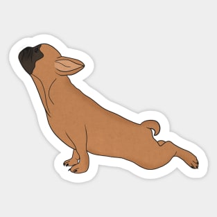 Cute French Bulldog doing Yoga, Funny Dog Lover Sticker